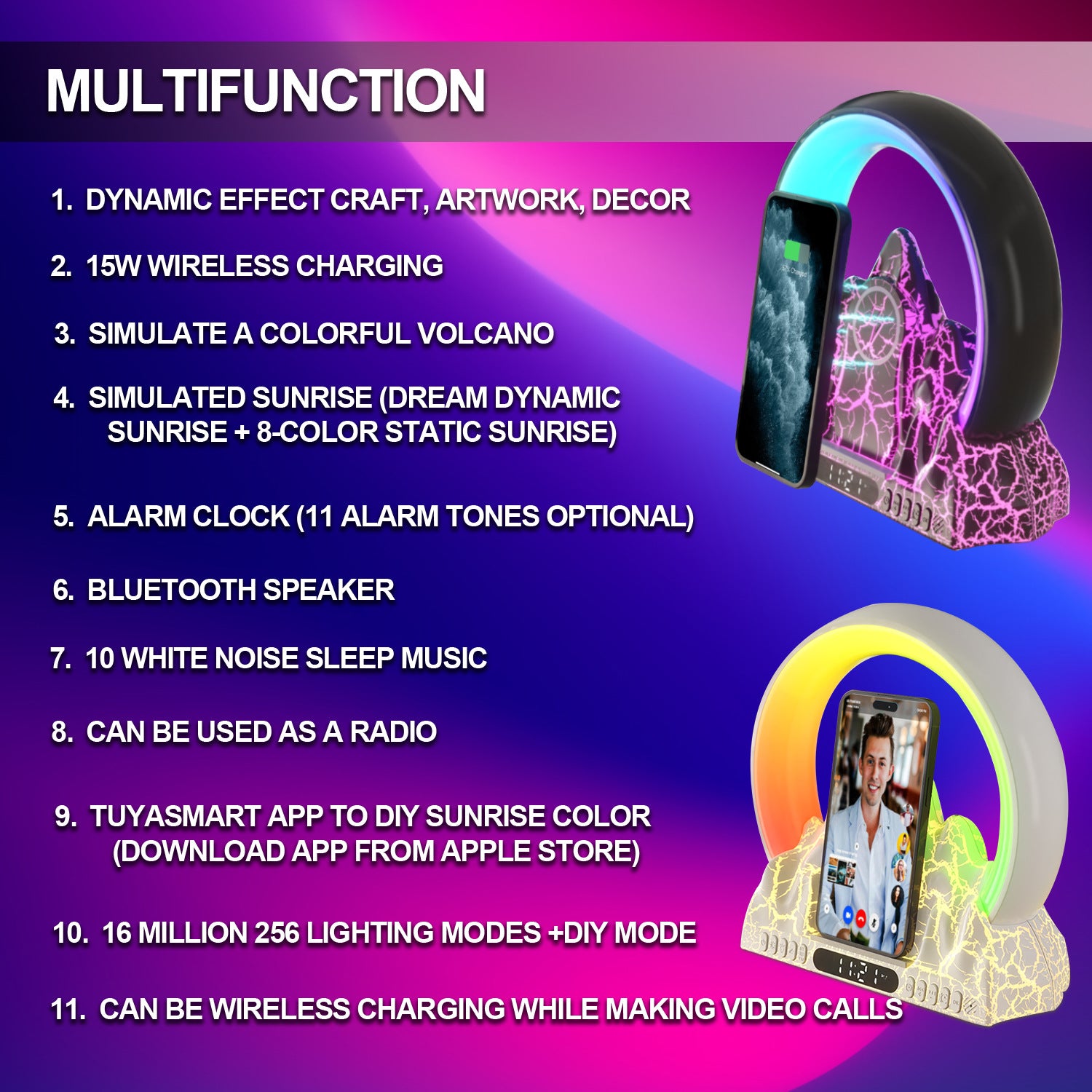 Wireless Charging Alarm Clock